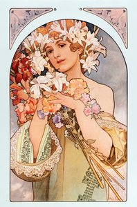 Affiche par Alphonse Mucha intitulée « La fleur »